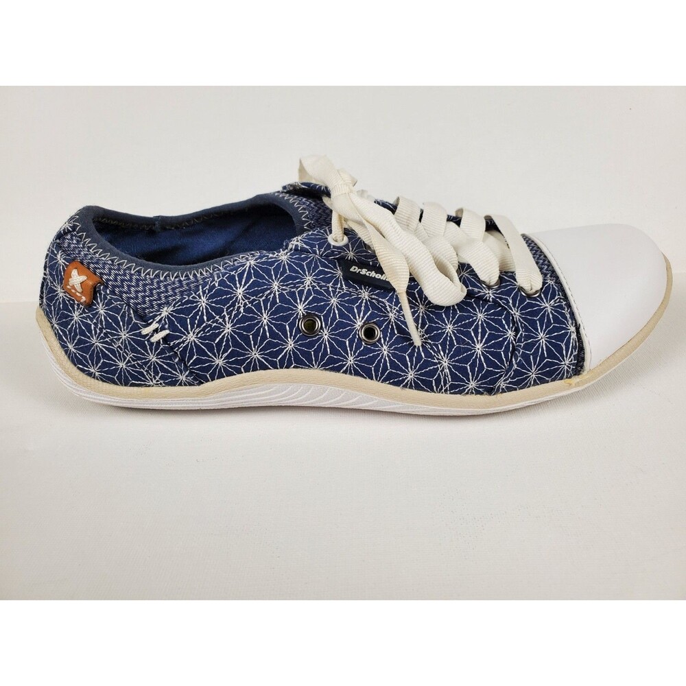 Dr. Scholls Jamie Women's Fashion Sneaker Navy W/White Stitch Size 7.5 M